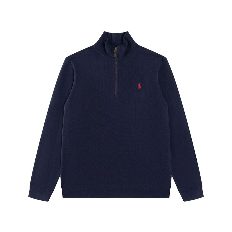 跨境拉夫劳伦Ralph Lauren 刺绣小马标半拉链高领长袖针织卫衣|undefined