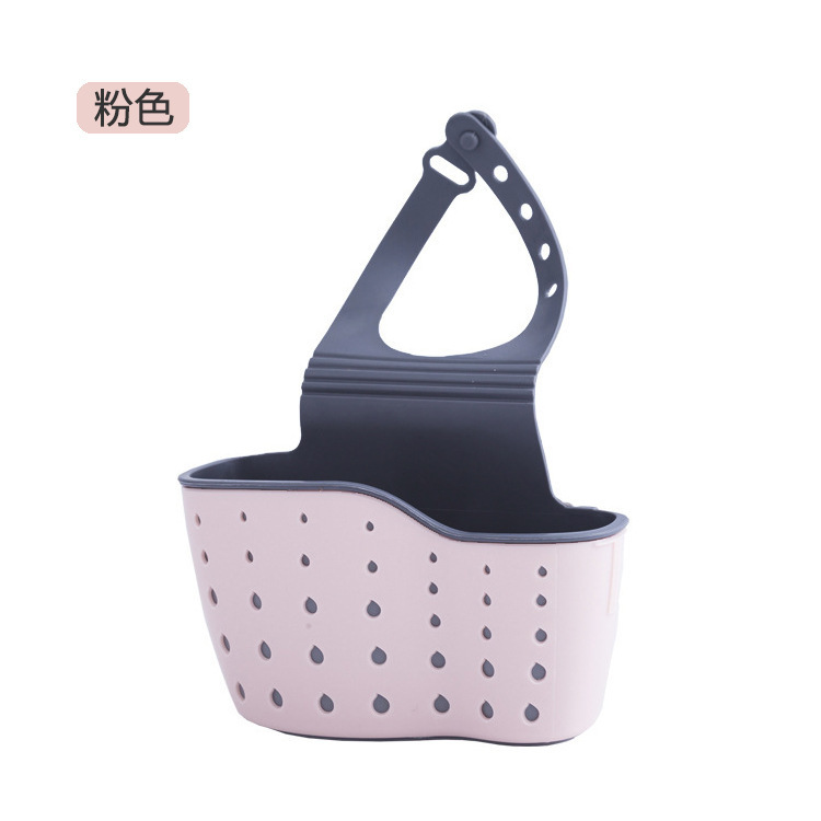 Cesta de drenaje de doble capa de fregadero bolsa colgante de grifo lavavajillas esponja de almacenamiento de estante de cocina piscina sin agujeros perforación cesta colgante