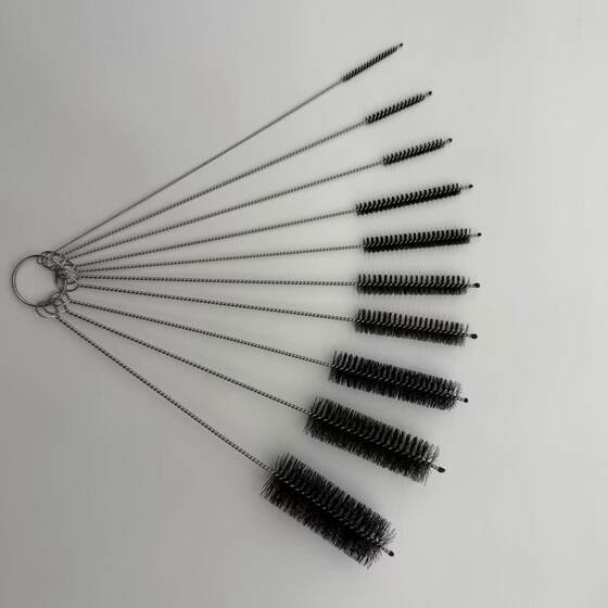 Factory supply 210 long cleaning brush various diameter head dispensing 10 piece set straw tube brush 304 stainless steel