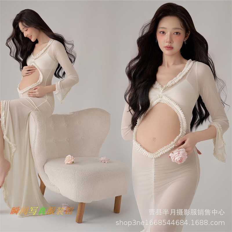 Photo Studio New Fashion Beautiful Small Fresh Pregnant Women Photo Clothing Strapless Dress Pregnant Mother's Belly Photo Photography Clothes Photo Studio New Fashion Beautiful Small Fresh Pregnant Women Photo Clothing Strapless Dress Pregnant Mother's Belly Photo Photography Clothes