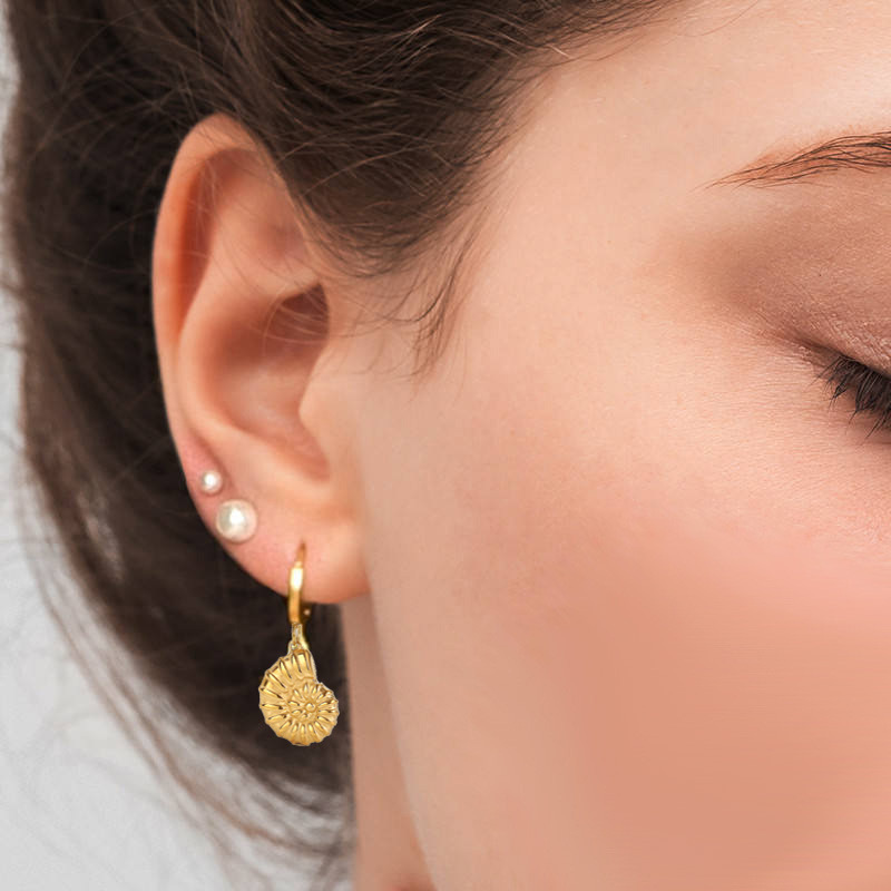 All Seasons Season 1 Pair Marine Style Simple Style Starfish Snails Shell Plating 304 Stainless Steel 18K Gold Plated Drop Earrings