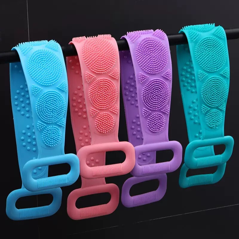 Silicone Bath Scrubber Massage Towel Bath Brush Back Scrubber Double-Sided Long Strip Exfoliating Scrubber Color Box Silicone Bath Scrubber Massage Towel Bath Brush Back Scrubber Double-Sided Long Strip Exfoliating Scrubber Color Box