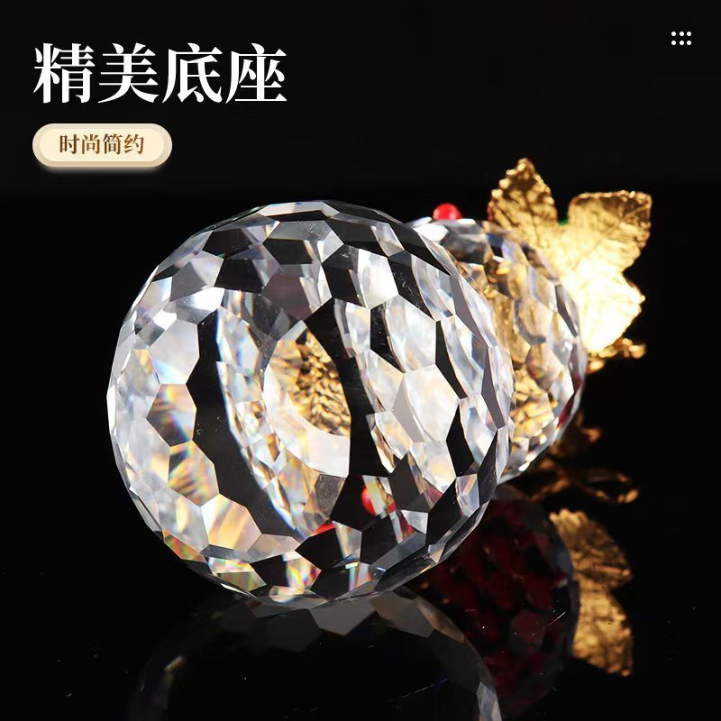 新款珐琅彩水晶琉璃葫芦摆件家居装饰客厅办公室玄关装饰水晶摆件|undefined
