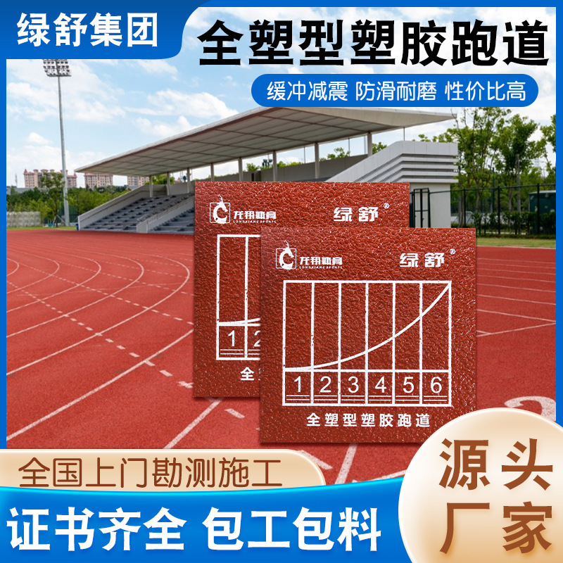 New National Standard Sports Field Fully Plastic Track Material Stadium Training Track 13mm Plastic Track Labor and Material Package