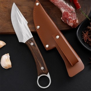 Mongolian Hand-held Meat Knife Hand-held Meat Knife Meat Cutting Dinner Knife for Lamb Cutter Stainless Steel Household Fruit Knife