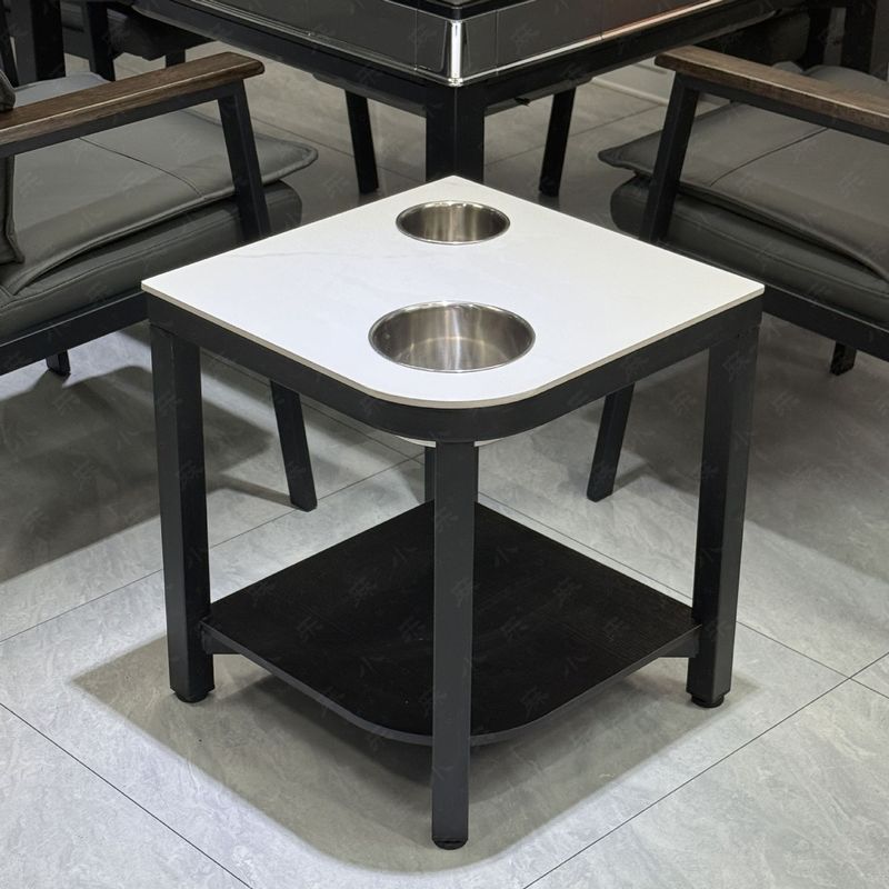 岩板麻将机茶几茶水架麻将桌小边几置物架棋牌室可移动专用茶水桌|undefined