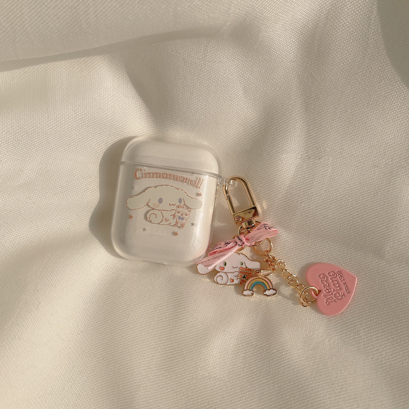 Funda protectora para AirPods de 1ª/2ª generación, compatible con la funda para auriculares inalámbricos Bluetooth de Apple de 3ª generación, carcasa transparente pro3 con colgante.