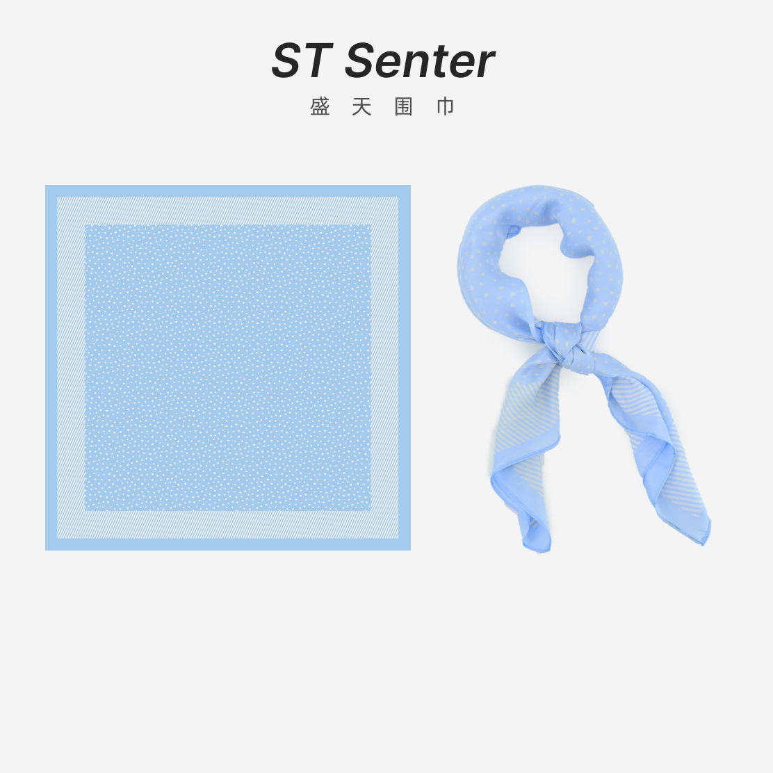 Primavera y otoño impresión decorativa 70cm pequeña bufanda cuadrada de seda artificial azul Polka Dot todo partido desgaste de negocios a juego bufanda de seda al por mayor