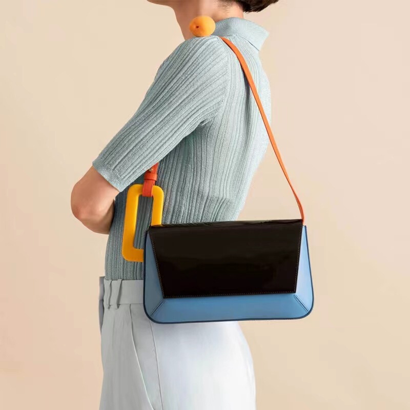 Bags for Women 2025 New Niche Design Fashionable Simple Shoulder Bag for Women Trendyy Armpit Bag Splicing Contrasting Color Women's Bag