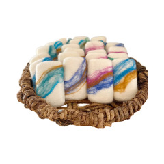 ウールフェルト手作り石鹸クロスボーダーWool felt soap入浴精油石鹸ネパール入浴ウール石鹸