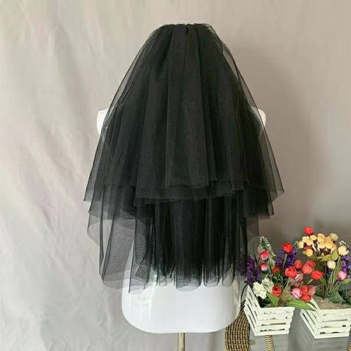 Korean style bridal fluffy veil, super fairy multi-layered wedding dress, new wedding veil, simple short travel style veil