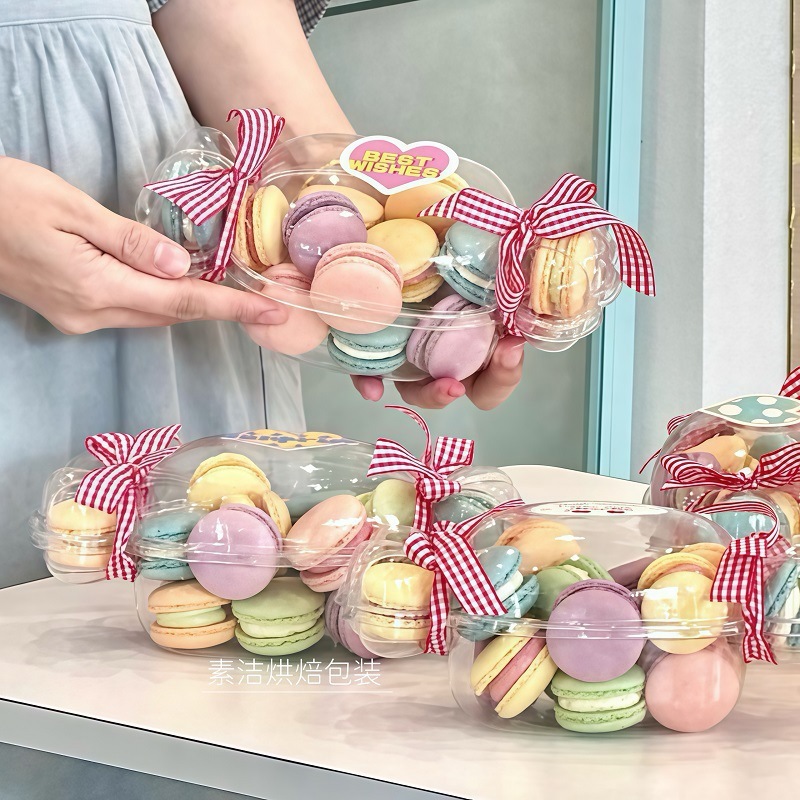 透明蓋付きキャンディボックス ミニマカロンドリンク包装箱 こどもの日 フレンチサンドビスケット包装箱|undefined