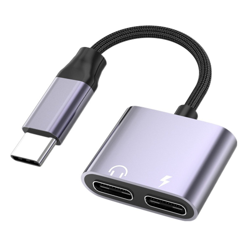 携帯電話用オーディオアダプター typec イヤホン変換ケーブル 2-in-1 オーディオコンバーター AppleとHuaweiに適しています