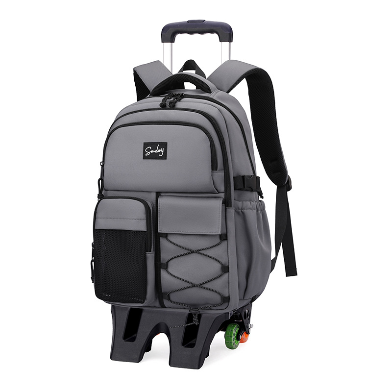 Mochila de tracción para niños de peces naturales, estudiantes de primaria de grado 3 - 6 pueden escalar escaleras, moda de alta capacidad, bolsas de tracción de escuela secundaria