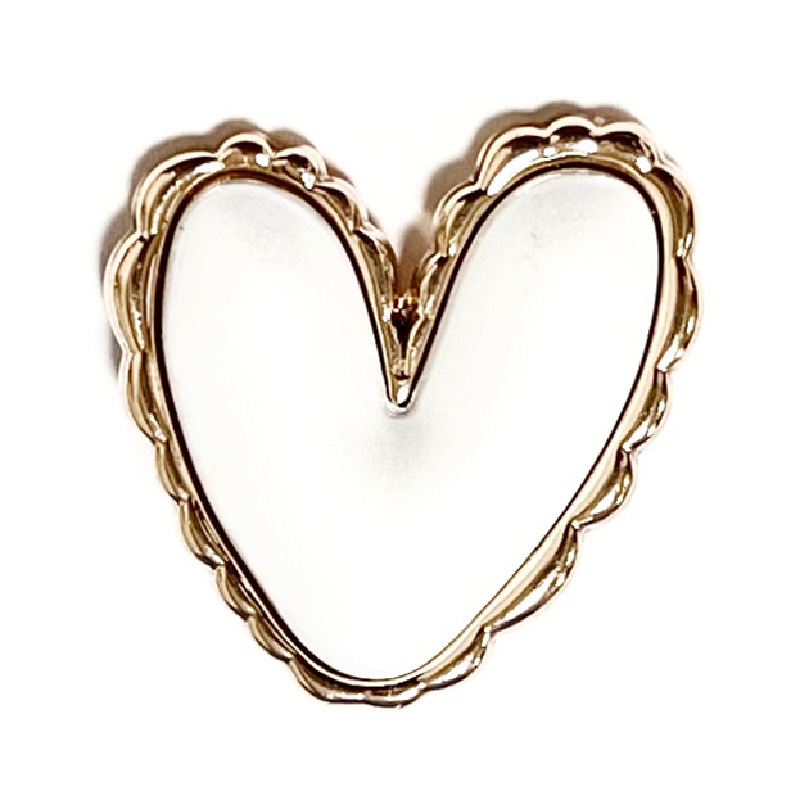 Moda amor botón de metal estilo de chanel en forma de corazón perla hebilla vintage abrigo traje abrigo hebilla decorativa