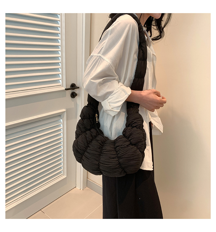 Women's Bags new croissant cloud bag pleated one shoulder crossbody sponge light versatile casual fashion dumpling women's bag_ipsvogv.com