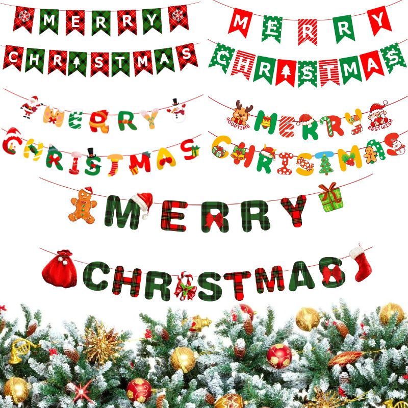 漫画クリスマスフラグショッピングモール店舗レイアウト高齢者クリスマスツリーペンダントフラワーアートクリスマスパーティー装飾バナー|undefined