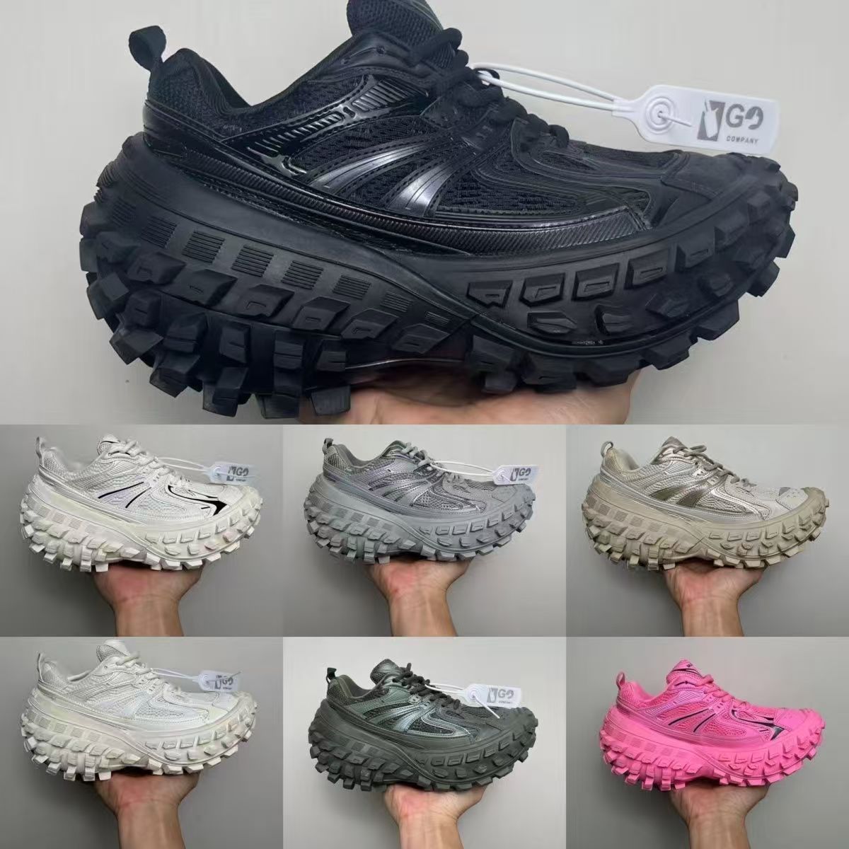 Vintage Distressed Putian Pure Original Paris Tire-Style Dad Shoes with 8cm Height Increase