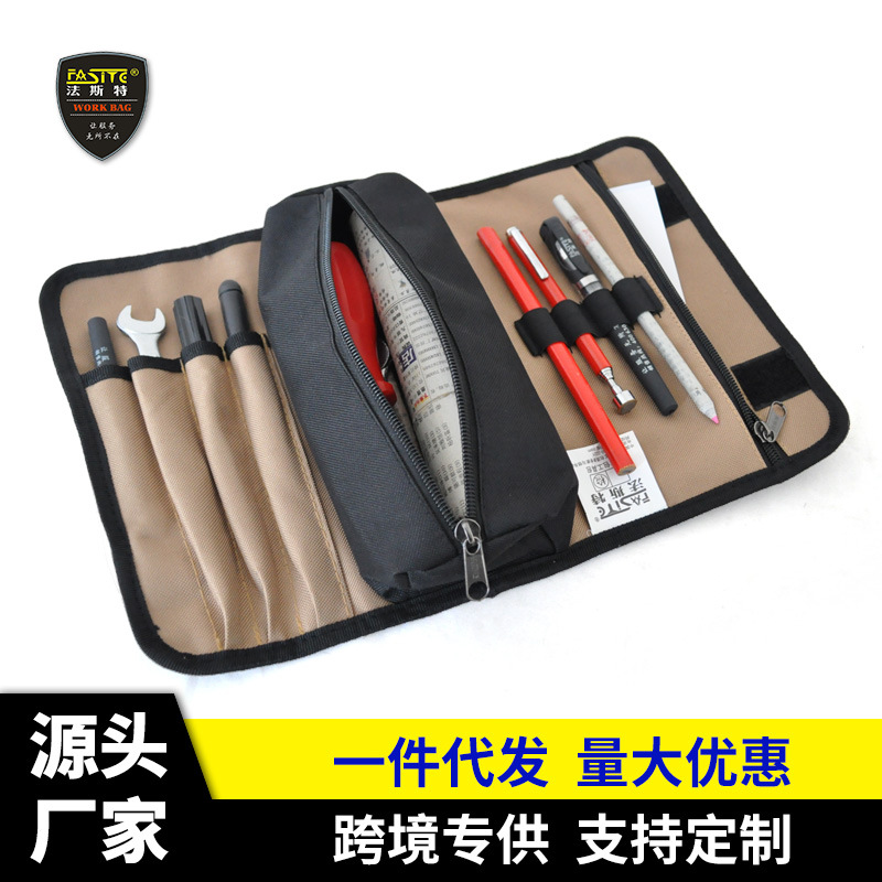 Más rápido Oxford rollo de tela bolsa simple kit de herramientas pequeña bolsa de trabajo bolsa de bolsillo bolsa de embrague PT-N058