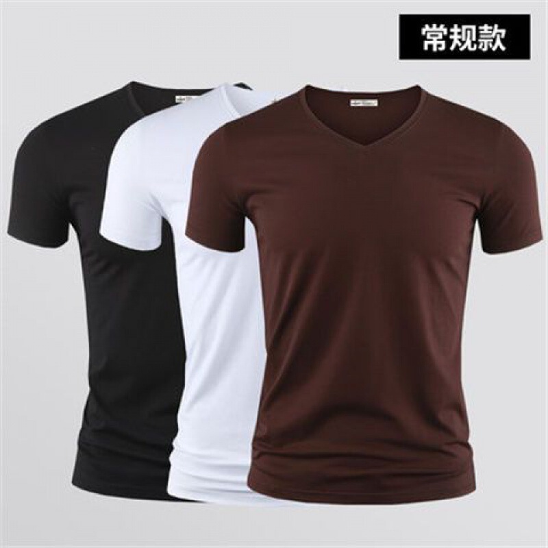 3枚入り】モデル綿半袖男性下着シャツtシャツ純色vネック半袖tシャツ郵便|undefined