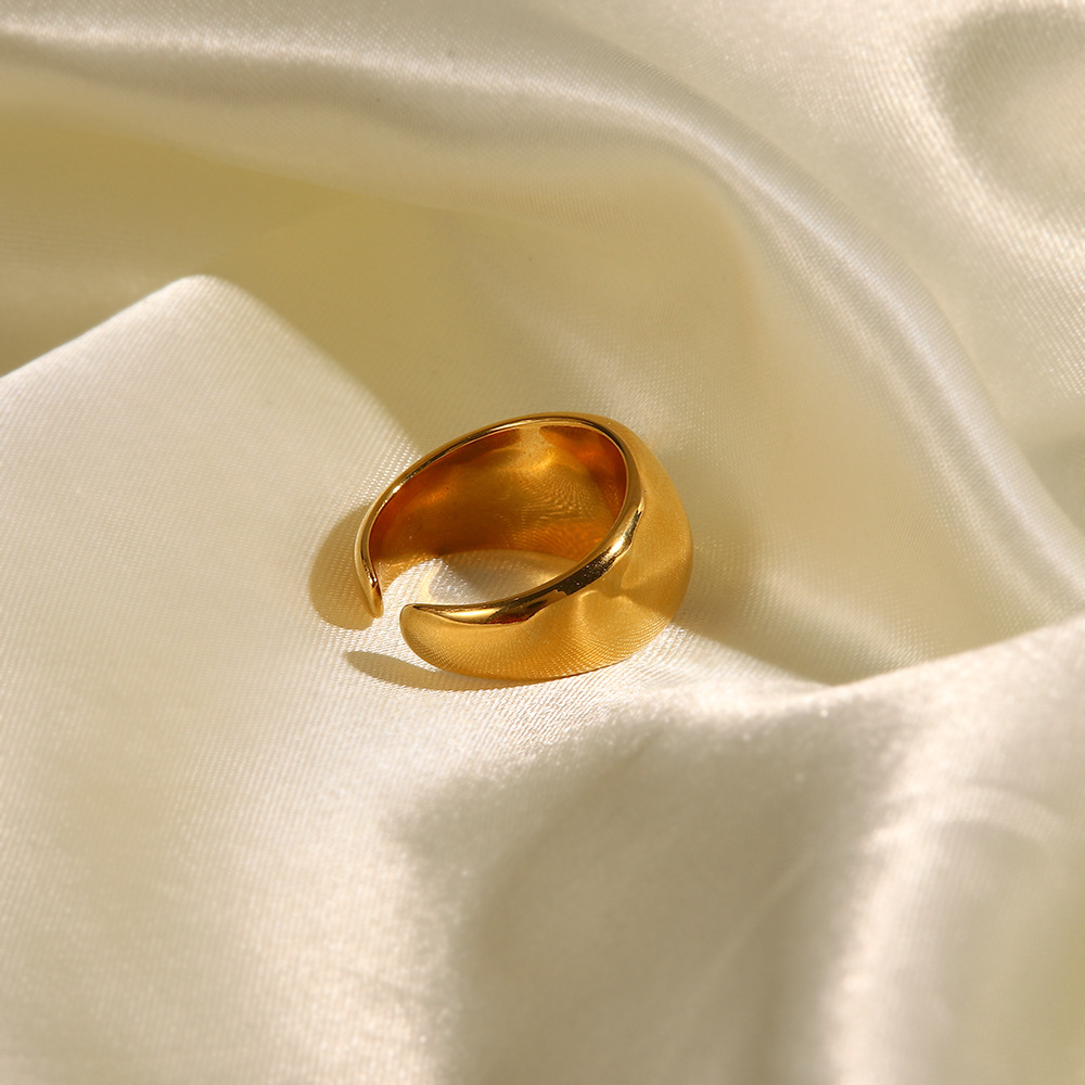 Retro Geometric Stainless Steel Inlay Artificial Pearls Open Ring 1 Piece