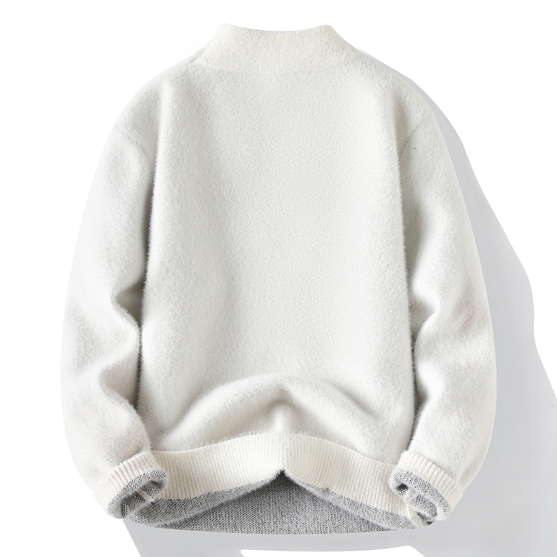 Fleece Verdickter Nerz Samt Trendige Marke Hochwertige Pullover Herren Casual Pullover Pullover Rundhals Brief Drucken Pullover Trendy Top_voghion.com