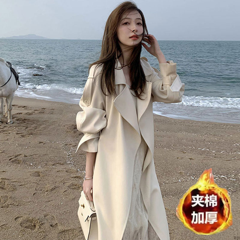 流行高个子感垂早春气质白色外套女春秋风衣韩风风衣长款|undefined