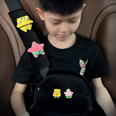 Seat belt shoulder pad Belt Adjuster, Anti-Neck Strangulation - velvet-shield-spongebob-squarepants-velvet-style-universal