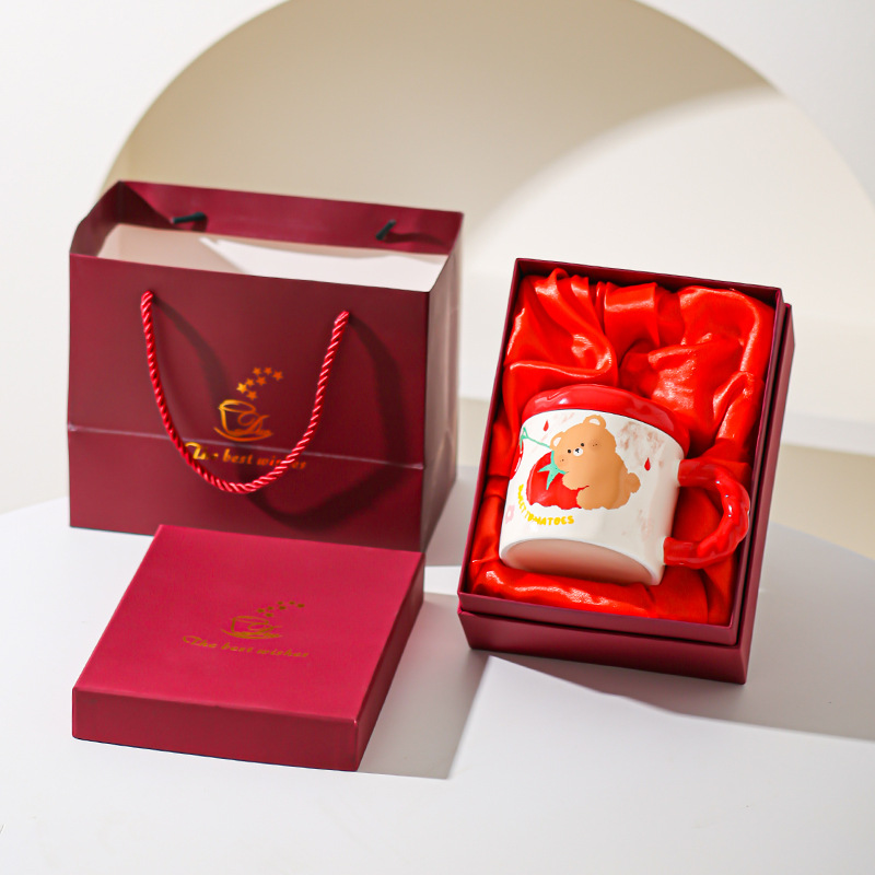 Tazas de cerámica de marcas, tazas de agua lindas, tazas de regalo de cumpleaños con tazas de café cubiertas, tazas de desayuno