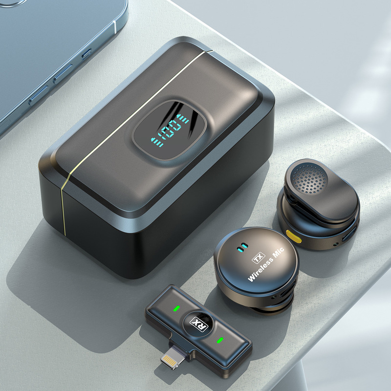 無線クリップボタンマイク磁気クリップ麦屋外生放送マイク携帯電話撮影スマートノイズカード|undefined