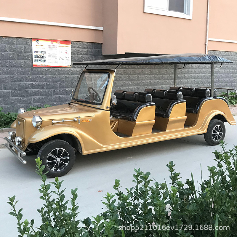 Electric Sightseeing Car, Golf Cart, Campus and Scenic Area Sightseeing Patrol Car, Vintage Car for House Tours, Reception and Transfer Vehicle