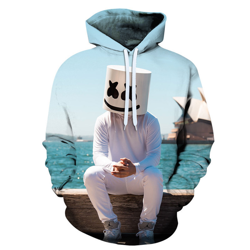 Factory wholesale spring and autumn 3D digital printing loose fashion casual hoodie cotton candy sweater