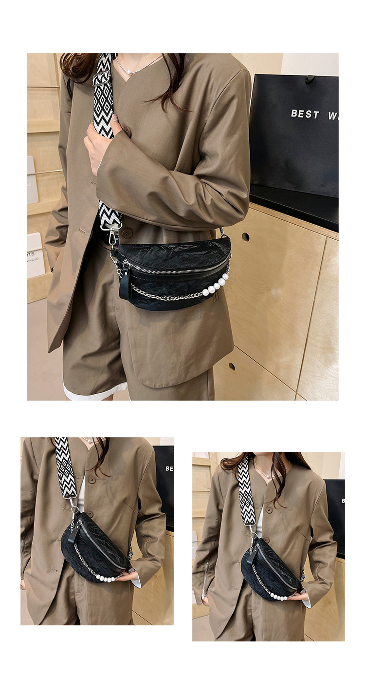 750g Weight Nylon Lining Material Zipper Closure Type Single Shoulder Strap Strap Type Crossbody Bag Bags Type Casual, Holiday Occasion Pu Leather Material Solid Color Pattern All Seasons Season Women's Gender Vintage Style, Streetwear Style Dumpling Shape Shape Medium Size Women's Vintage Style Streetwear Solid Color Pu Leather Waist Bags 3