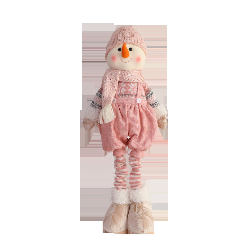 El conjunto de muñecas sin rostro de Navidad transfronteriza decora la Navidad rosa muñeco de nieve enano Papá Noel creativo Adornos navideños