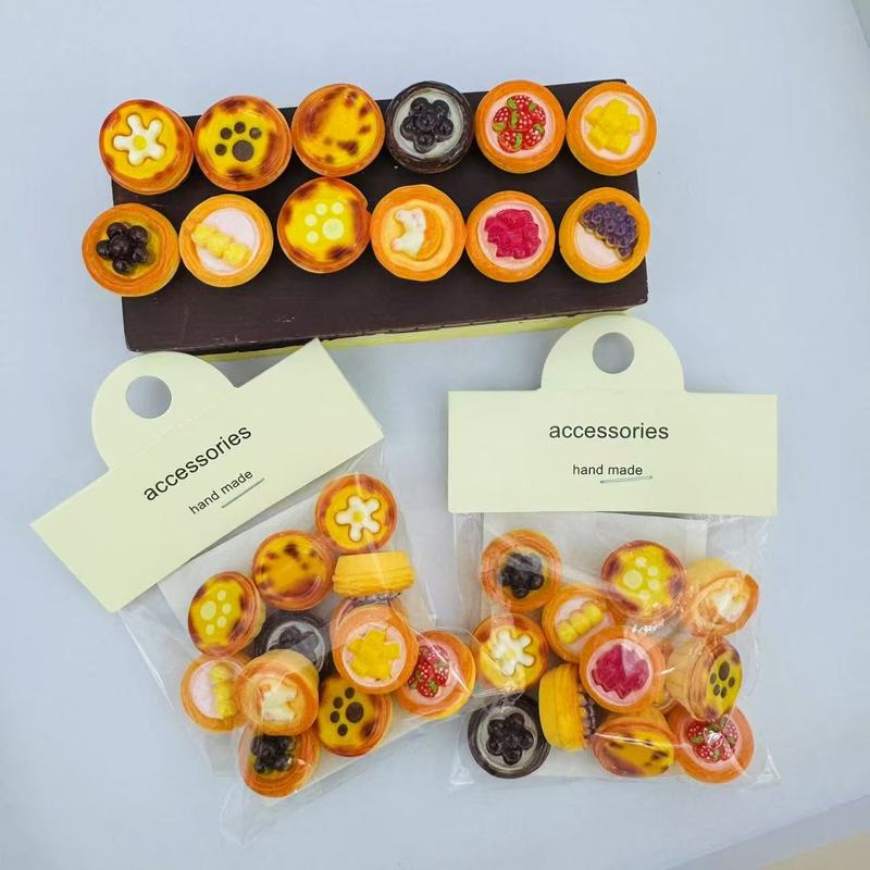 Cute French Style Egg Tart Magnetic Sticker Mini Simulation European Bag Refrigerator Sticker Baking Memo Sticker Magnet Decoration Magnetic Sticker