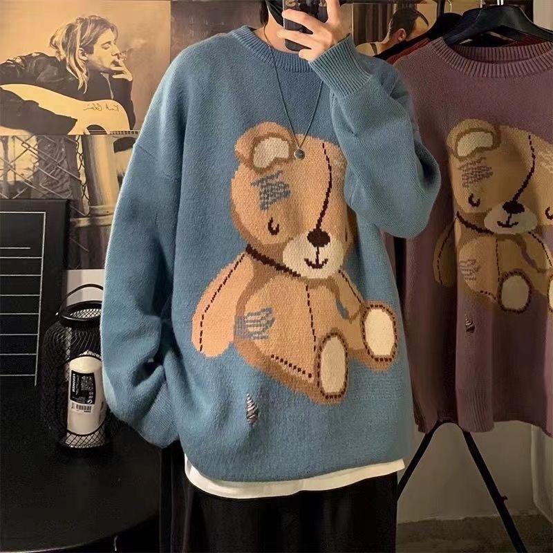 Trendy Net Red Bear Sweater Image 2