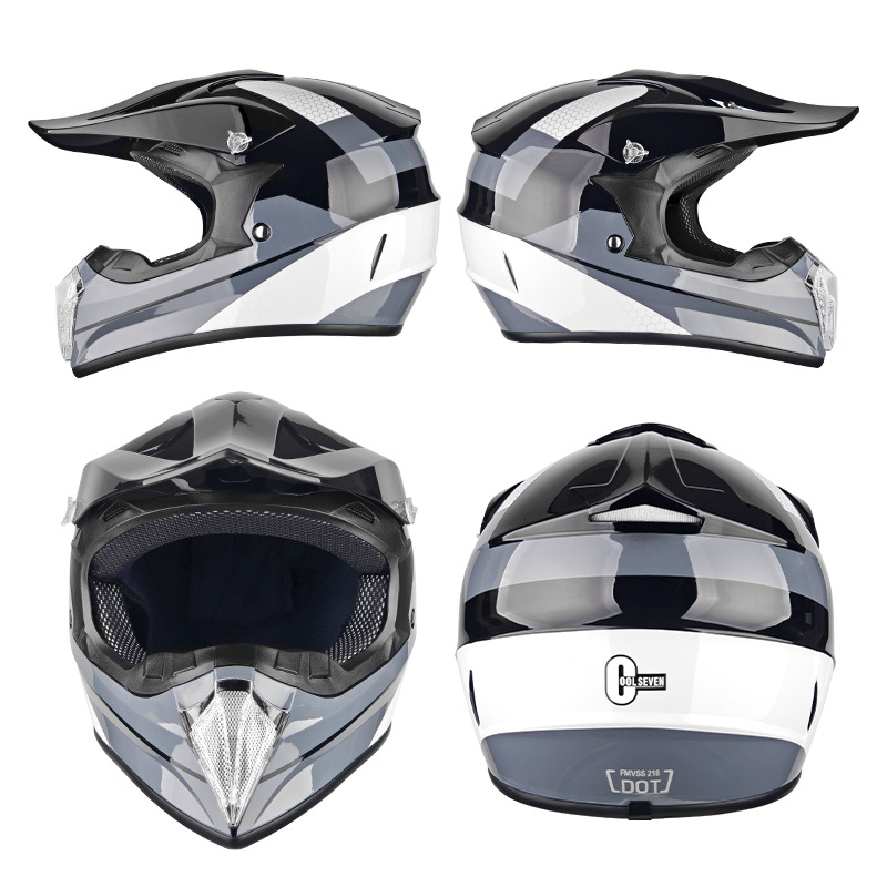 Casco de motocross, bicicleta de montaña de playa, casco completo, kart, adulto, coche de carreras para niños, casco de rally, comercio exterior, DOT image 24