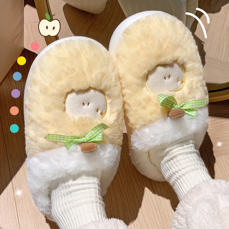 可爱卡通棉拖鞋女款秋冬季2025新款室内居家情侣保暖毛绒拖鞋家用|undefined