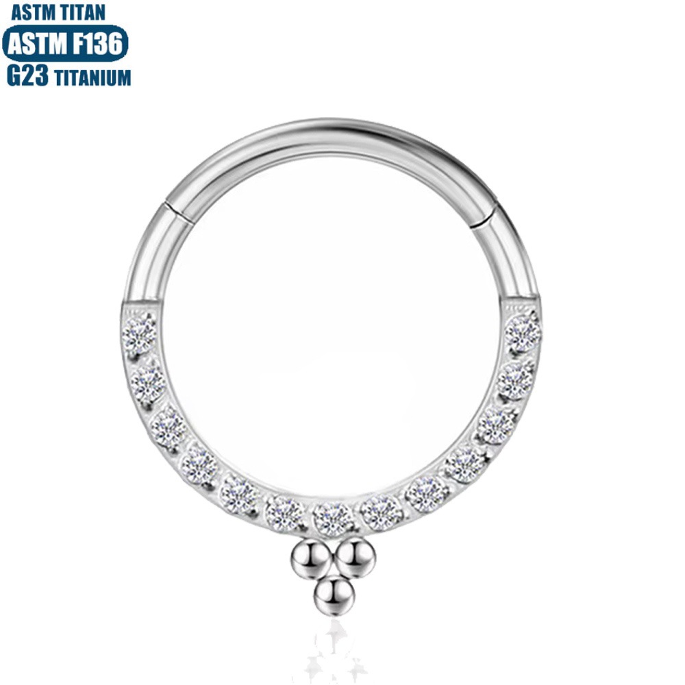 Silver pointed spike labret stud material detail