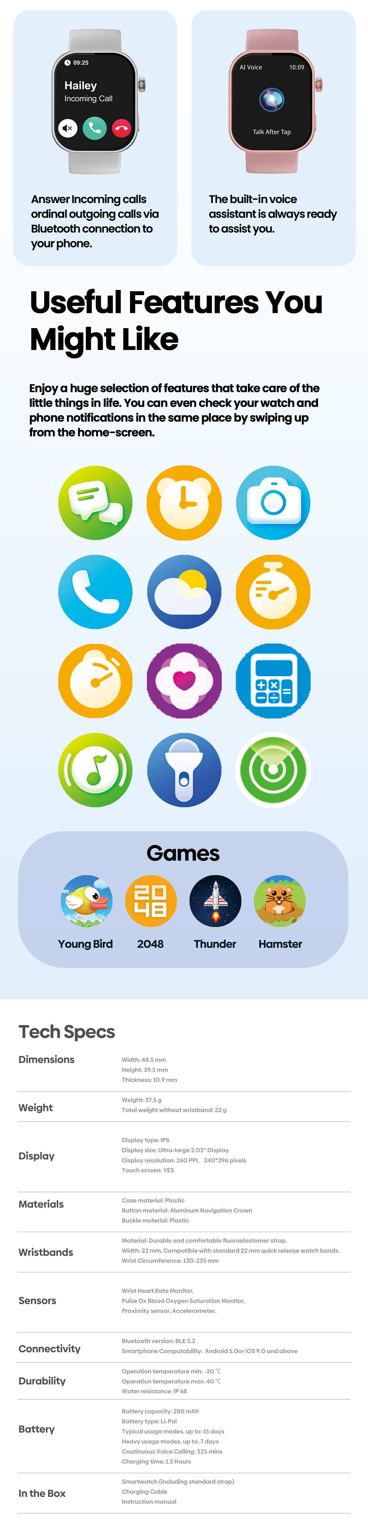 Zeblaze Btalk Plus Smartwatch Close Up