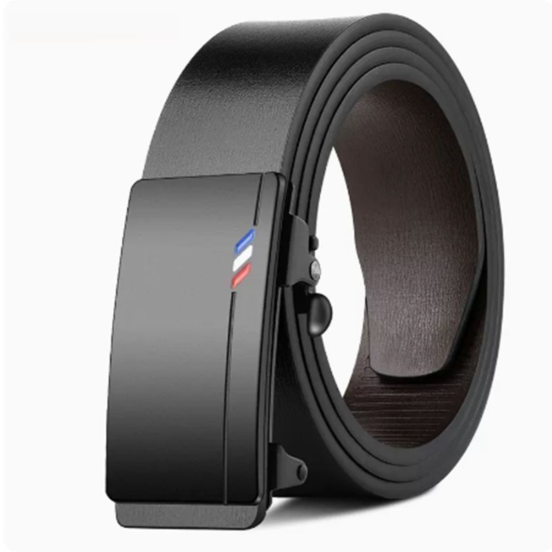 Cinturón Paul para hombres jóvenes y de mediana edad sin dientes, hebilla automática, cinturón interior, cinturón de PU anti-cuero general, por lotes