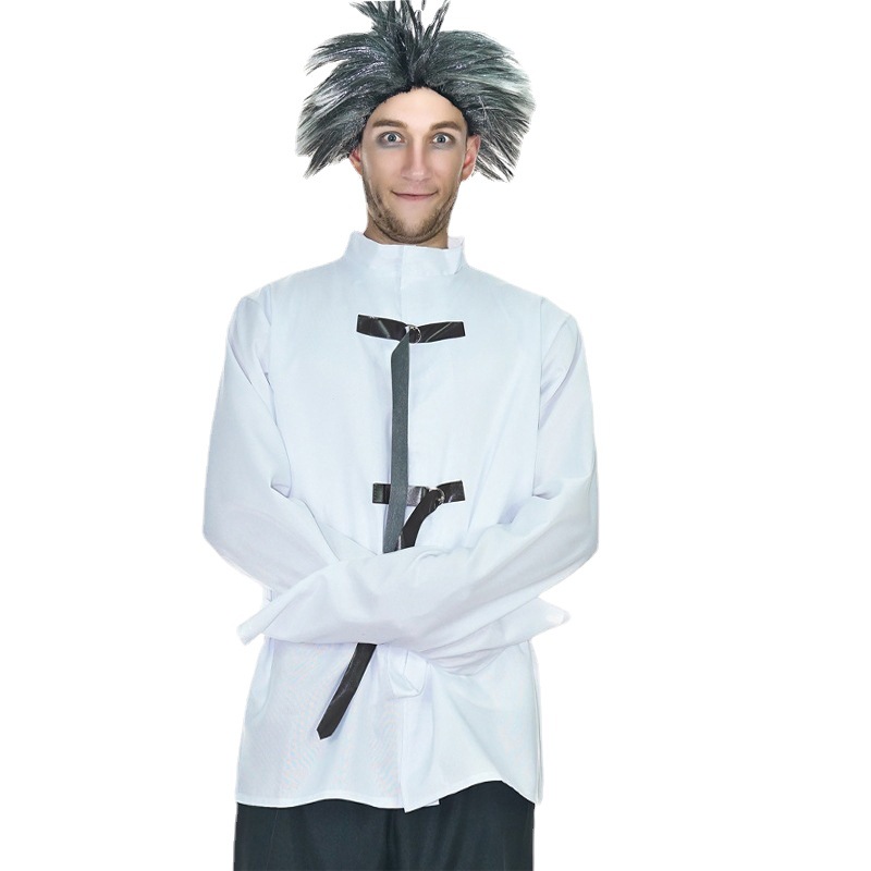 Los hombres de Halloween blanco y negro Top cos traje Halloween carnaval fiesta mascarada Cosplay