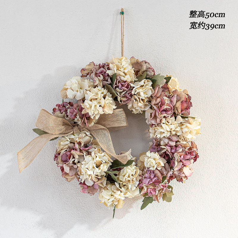 Flor artificial Anillo de rosas Red Red Restaurante Pared Decoración de flores falsas Camping al aire libre Accesorios de fotografía Colgador de puerta de flores de seda