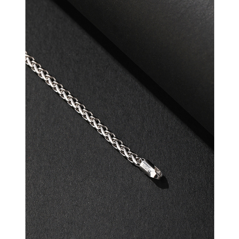 S925 ronda Chopin pulsera de los hombres hip hop personalidad moda retro nicho muchachos simple elegante mano joyería