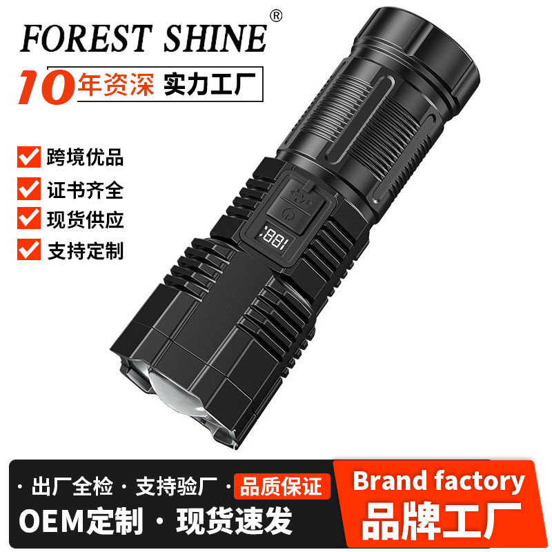 Nuevas linternas transfronterizas carga lámpara de trabajo visualización digital lámpara de reparación de automóviles luz intensa mini lámpara de reparación de automóviles al aire libre