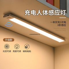 LED 充電式人体センサーライト超薄型ワイヤレスキャビネットライトストリップキッチン靴キャビネットワードローブ自己粘着磁気スマート