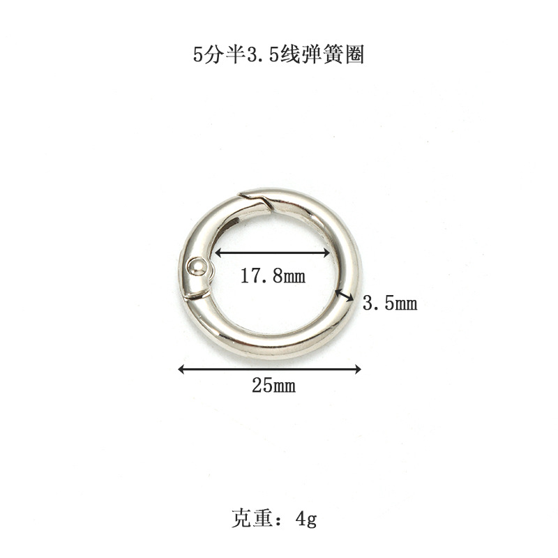 Accesorios de hardware para equipaje de hebillas de resorte de aleación de zinc en stock con hebillas de anillo abiertas