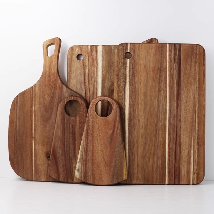 Tabla de cortar de madera tabla de cortar tablero de ocupación corte de madera de acacia tablero de frutas tablero de suplemento de alimentos sin pintura gran tabla de corte rectangular de madera