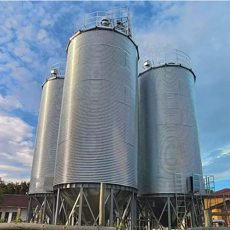 厂家供应100吨装配式粮食钢板仓 镀锌波纹板 食品厂饲料厂专用