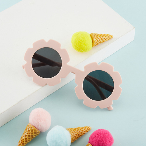 Stylish Tire Flower Children's Sunglasses Baby Sunflower Sunglasses Party Doll Trendy Kid Sunglasses